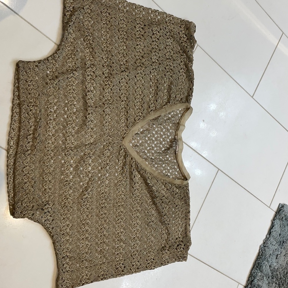 Gold lace top